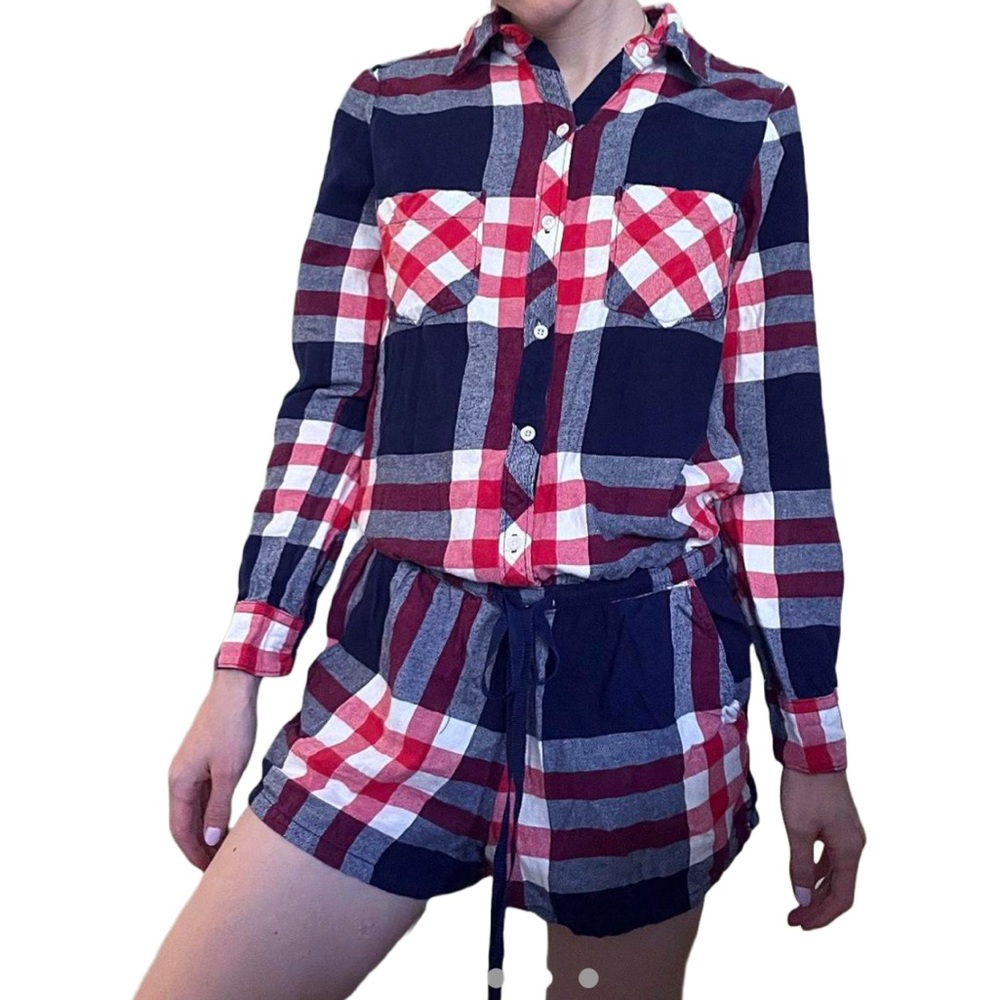 Aerie Flannel Romper Pajamas